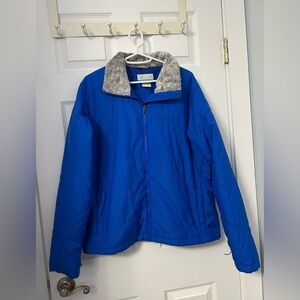 Columbia Vibrant Blue Jacket with Soft Gray Collar